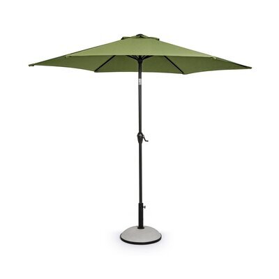 Parasol rond 270 cm en toile vert olive et mât en acier - PARAZ