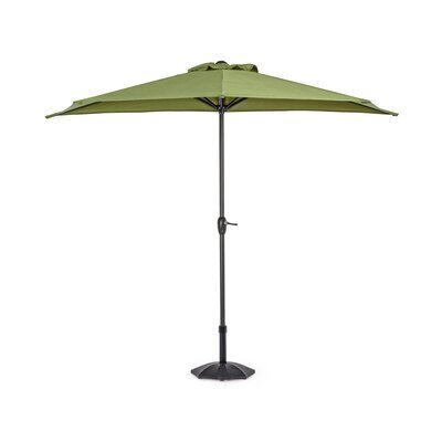 Demi-parasol 270x135x232 cm en toile vert olive - PARAZ