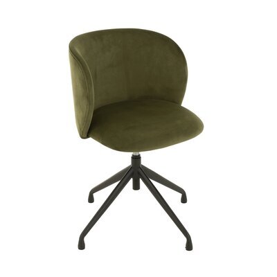Chaise repas pivotante 56x48x48 cm en velours vert foncé - WENDY