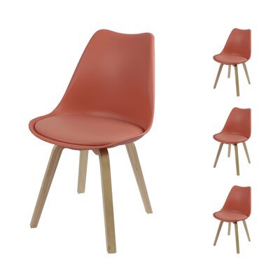 Lot de 4 chaises 45x58x82 cm avec coque terracotta - GYULIA