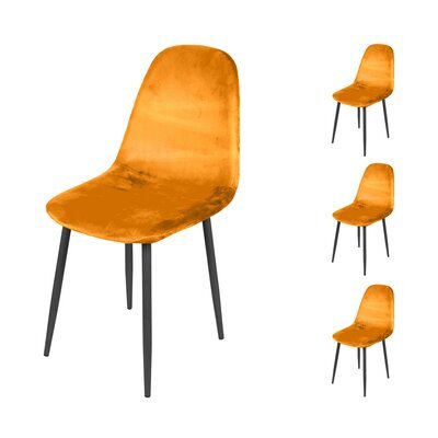 Lot de 4 chaises 44x53x88 cm en velours moutarde - HYGGE