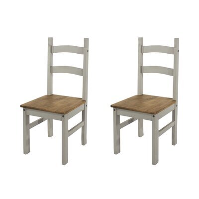 Lot de 2 chaises 41,5x48x100 cm en gris et naturel - SERGO