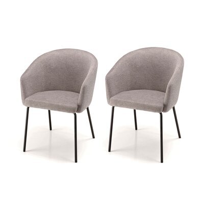 Lot de 2 fauteuils 58x59x79 cm en tissu gris et noir - ALEXIO