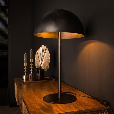 Lampe de table champignon 30x30x55 cm en métal gris foncé