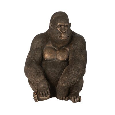 Objet déco gorille 45,5x37x60 cm en polyrésine marron