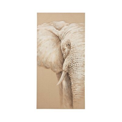 Tableau éléphant 70x4x140 cm en toile canva beige