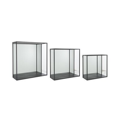 Lot de 3 miroirs carrés 60, 50 et 40 cm en métal noir
