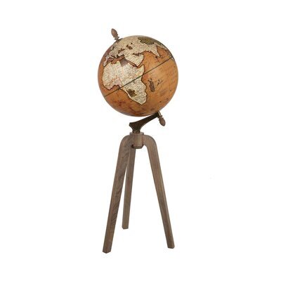 Globe déco 43x34x101 cm en plastique orange et manguier marron