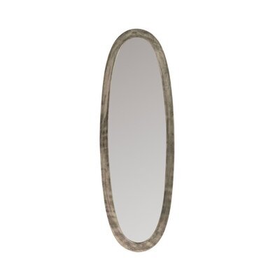 Miroir ovale 33x99 cm en aluminium gris