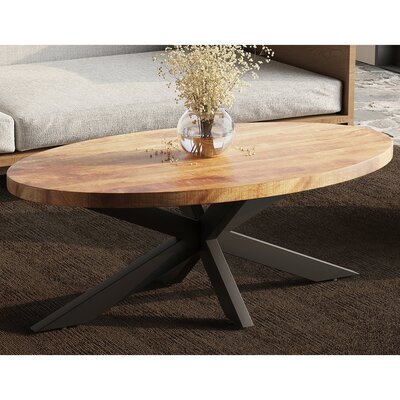 Table basse 130x70x45 cm en bois exotique - MAJA