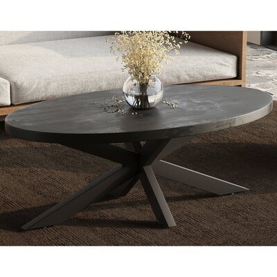 Table basse 130x70x45 cm en bois exotique noir - MAJA