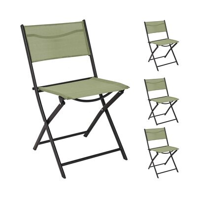 Lot de 4 chaises de jardin 52,5x45,5x79,5 cm en métal vert - ELBYO