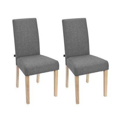 Lot de 2 chaises 46x58x98 cm en tissu gris foncé et naturel