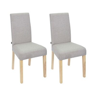Lot de 2 chaises 46x58x98 cm en tissu gris clair et naturel