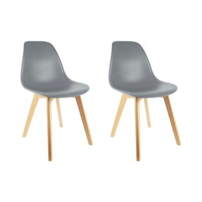 Lot de 2 chaises scandinaves 46,2x52x86,4 cm anthracite et naturel