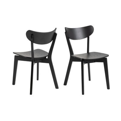 Lot de 2 chaises repas 45x55x79,5 cm décor chêne noir - SELDA