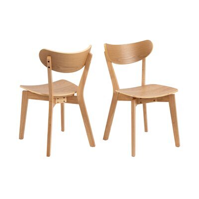 Lot de 2 chaises repas 45x55x79,5 cm décor chêne - SELDA
