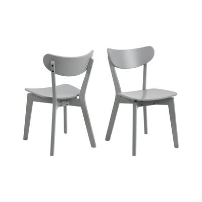 Lot de 2 chaises repas 45x55x79,5 cm décor gris - SELDA