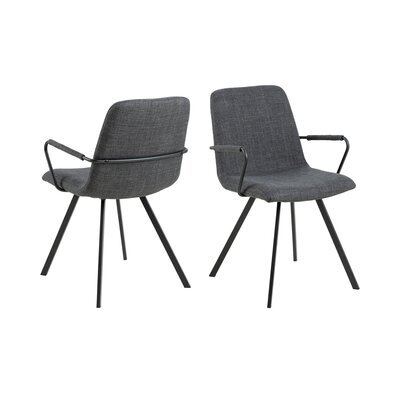 Lot de 2 chaises repas 55,5x50,5x85 cm en tissu gris foncé