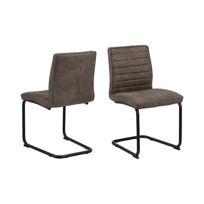 Lot de 2 chaises repas 47x55x88 cm en microfibre marron