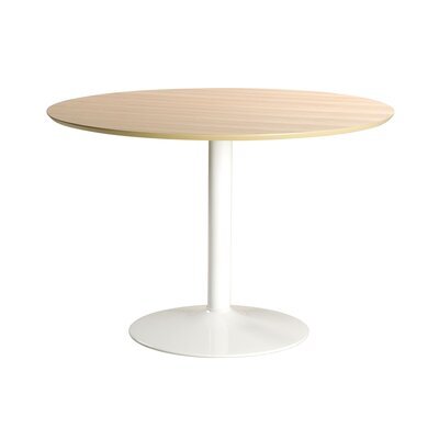 Table à manger ronde 110x110x74 cm décor chêne et noir - IBIZZA