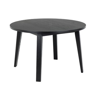 Table à manger ronde extensible 120/220 cm décor chêne noir - RUFUS