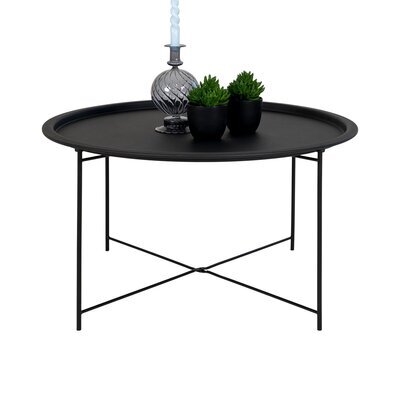 Table basse ronde 75x75x43 cm en métal noir