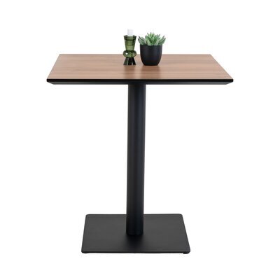 Table de jardin 70x70x72 cm en composite chêne et aluminium noir