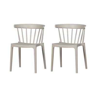 Lot de 2 chaises de jardin 52x53x75 cm en plastique gris clair