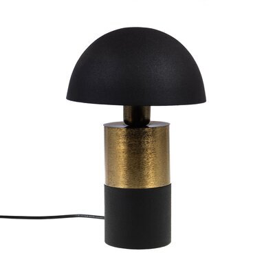 Lampe de table champignon 20x20x33 cm en métal noir et doré