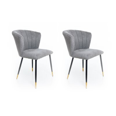 Lot de 2 chaises repas 56x58x81 cm en tissu gris - ADLY
