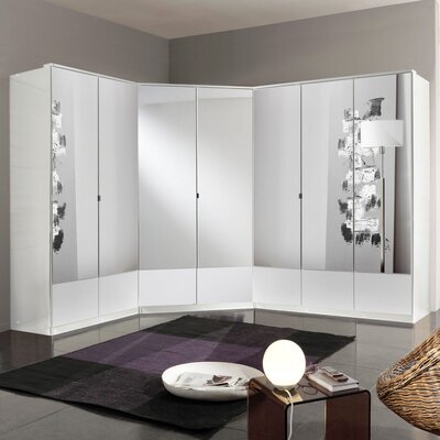 Ensemble dressing 3 armoires 7 portes décor blanc - ORZY