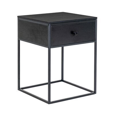 Table d'appoint carrée 40x55 cm en métal noir - VITEA