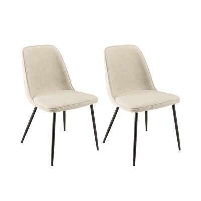 Lot de 2 chaises repas 47x60x81 cm en tissu écru - INDUSTRIO