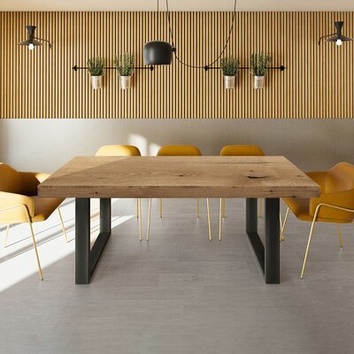 Table à manger 200x90x77 cm pour 8 personnes décor chêne