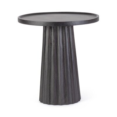 Table basse ronde 46x46x49 cm en manguier noir - POEK