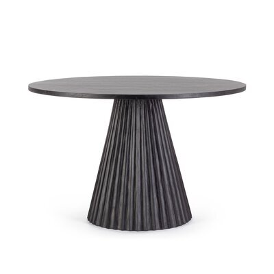 Table à manger 120x120x76 cm en manguier noir - POEK