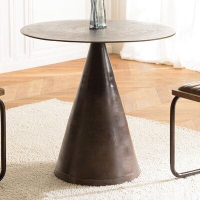 Table bistrot 80x75,5 cm en aluminium laiton et pied conique