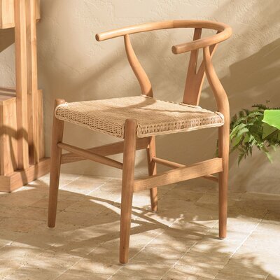 Chaise en bois de mahogany 62x56x76,5 cm avec assise en rotin - NITA